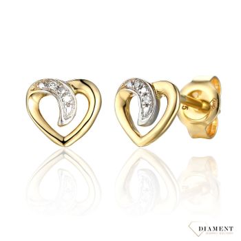 Kolczyki złote serca DIAMENT diamenty E65983YS 375 P1 złote kolczyki kolczyki z brylantem. Kolczyki w kształcie serca ozdobione brylantami. Jest to idealny pomysł na prezent dla ukochanej..jpg